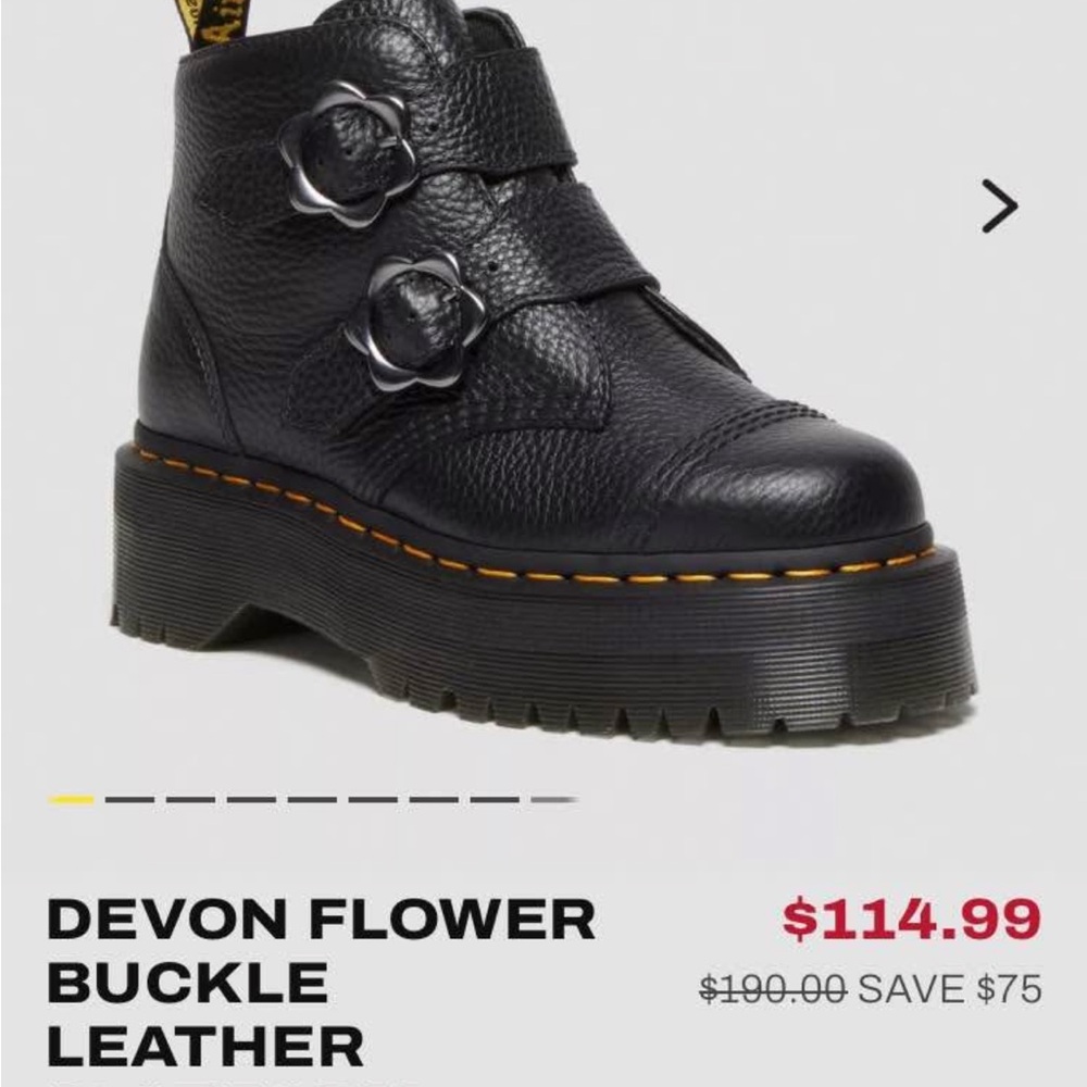 Black Leather Buckle Boots